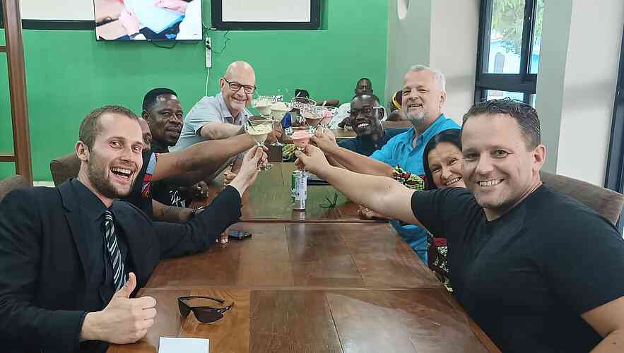 Diner de l’équipe CfaN à Mbuji-Mayi