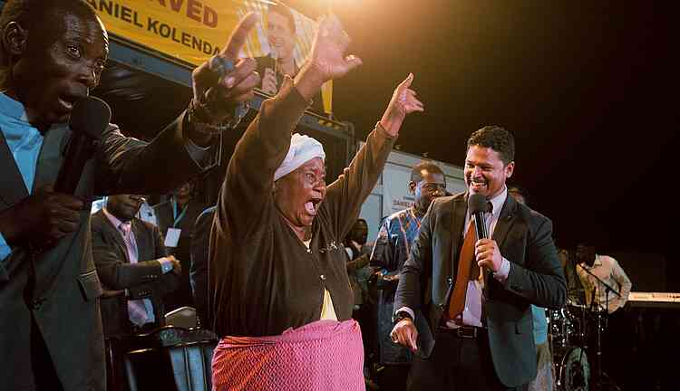 She told us she had “walked like a duck”, painfully bent over for four years. She was completely healed, stood up straight and walked across the platform standing tall!