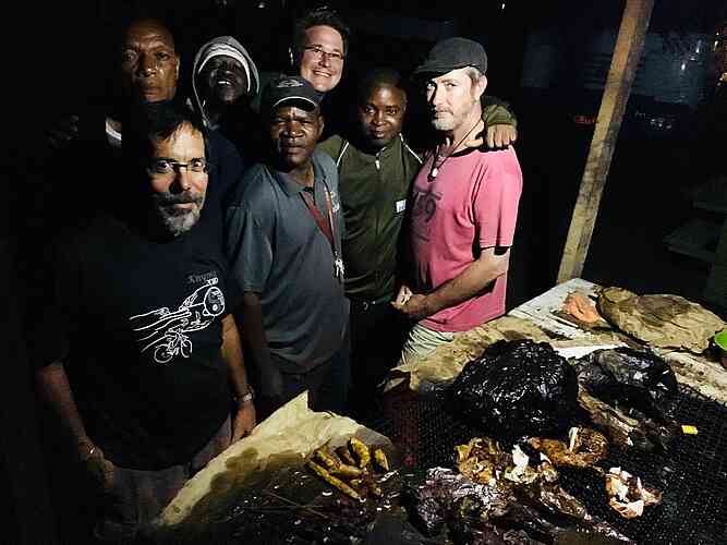 Fellowship and dinner at the side of the road