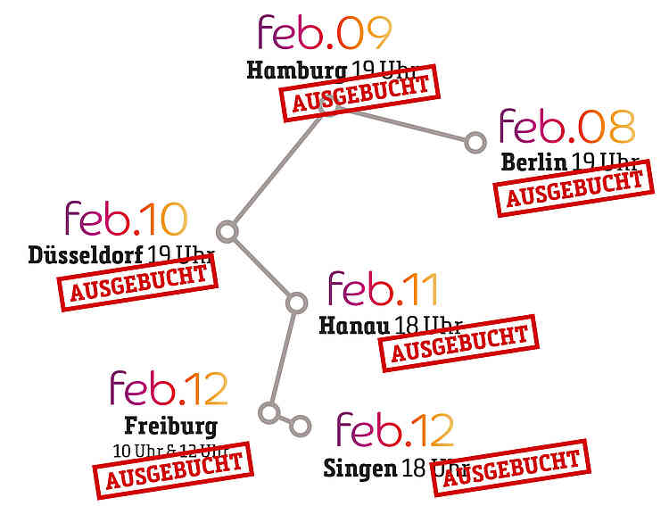 CfaN Revival Tour – Deutschland, 8. – 12. Februar 2023