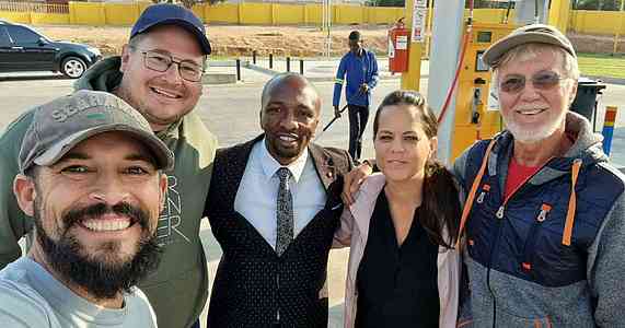 As we were fueling up, Jana Bielava and Harrison Kiwone came out to meet us.