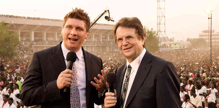 Evangelist Daniel Kolenda and Reinhard Bonnke in Monrovia, Liberia