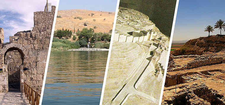 Caesarea, Mt. Carmel, Megiddo, Pass through Nazareth and Cana. Galilee Experience.