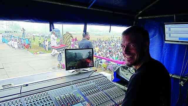 Paul “Boyo” at the mixing desk during one of the morning