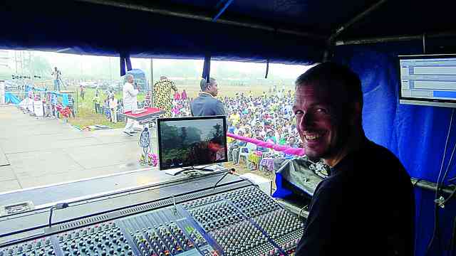 Paul “Boyo” at the mixing desk during one of the morning