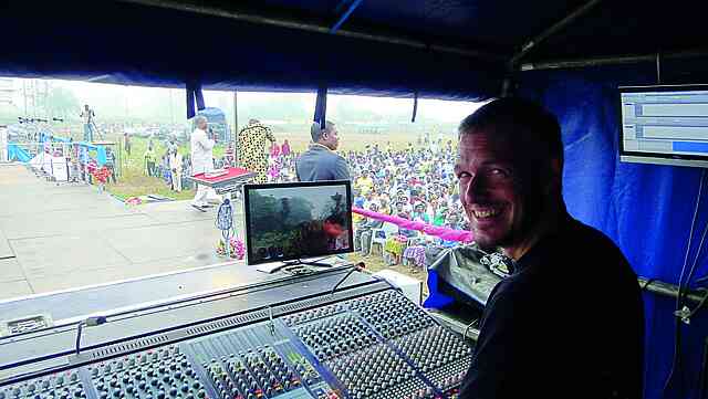 Paul “Boyo” at the mixing desk during one of the morning