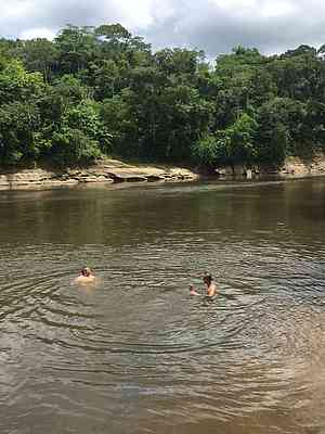 It’s a real blessing to find a beautiful, clean river to cool down in. Temperatures average around 30 degrees C at this time of year, with very high humidity.