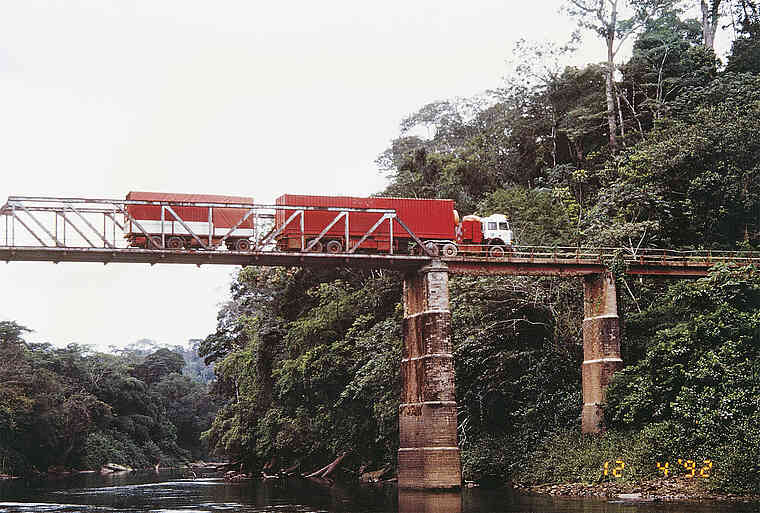 Bridge over the Munaya River, Camaroon. 