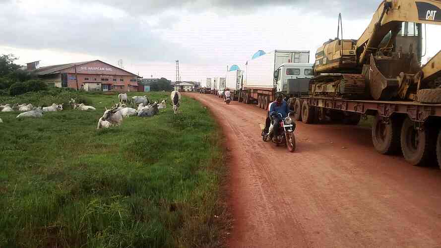 Those are our trucks in the distance, waiting to go.