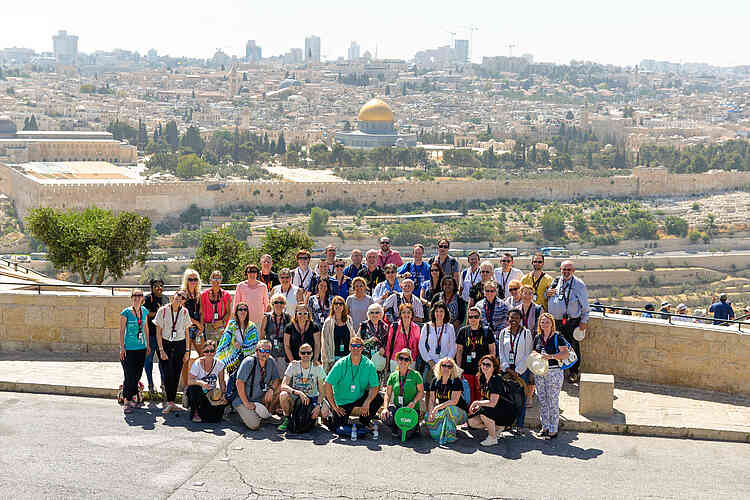 Our group at the Temple on the Mount